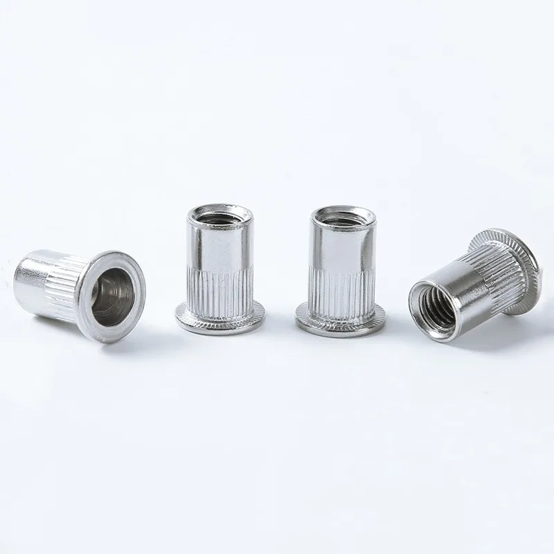 17 pcs M10 Threaded Insert Nuts, Flat Head Knurled Body for Furniture Assembly, Multipurpose, Versatile, Practical