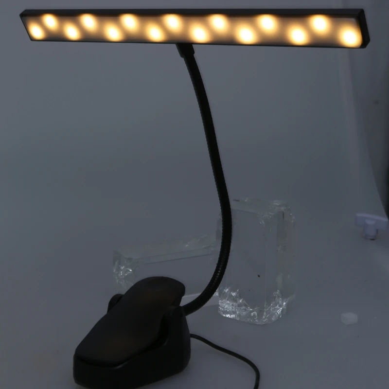 Lampada da lettura a LED portatile con morsetto, ricarica USB 3 modalità colore regolabili per l'area studio dei banchi da