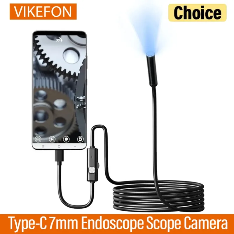 كاميرا نطاق المنظار من النوع C 7 مم 1 م 1.5 م 2 م لسيناريوهات السيارة كاميرا المنظار مع 6 أضواء LED مثالية لمحركات السيارات