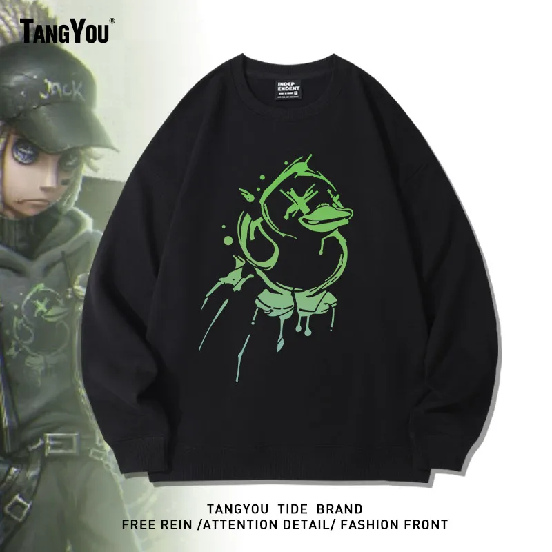 

ex round Ne Sweatirt Printed Nib Sabeda Soldier Casual Outerwear Top Warm Cotton Polyester Blend Long Sve Hoodie