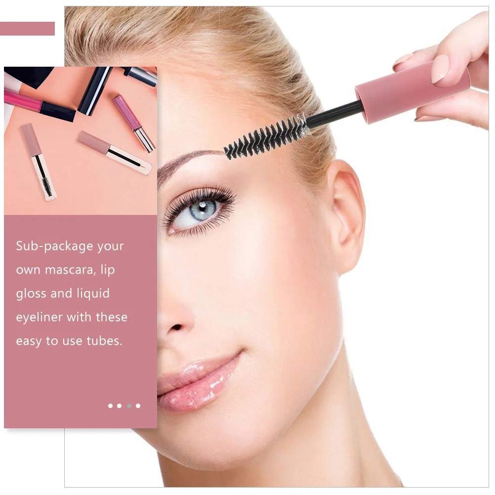 

5 Pcs Applicator Mascara Tube Tubecontainer Eye Shadow Empty and Wand Pink Abs Bottle