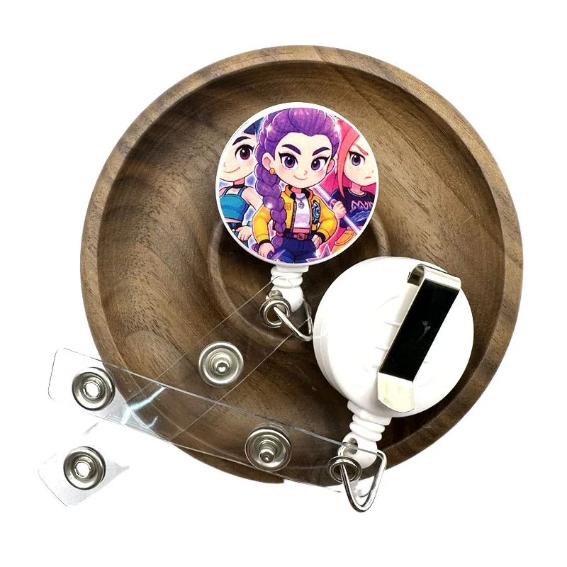 KPop شيطان الصيادين ريترو ستايل حامل أوراق الاعتماد الزهور اسهم ل مفتاح الرقبة حزام لبطاقة شارة الصالة الرياضية المفاتيح كيرينغ الهدايا #2