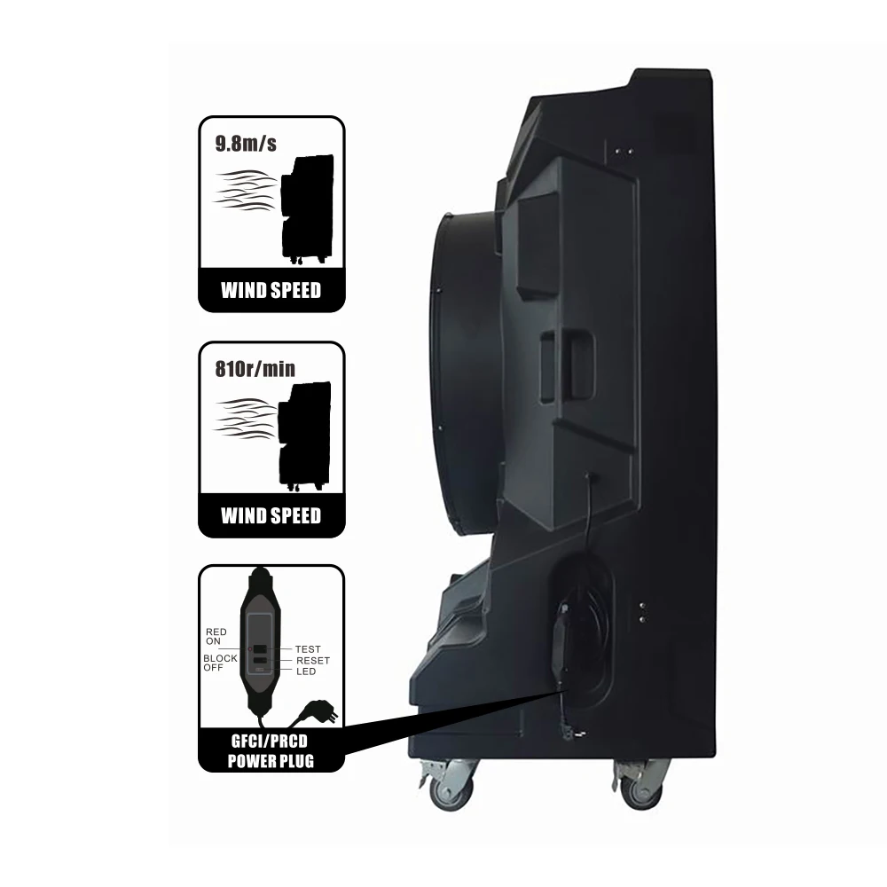 

H 36' Farm Ventilation System Negative Ion Function Evaporative Air Cooler with Casters