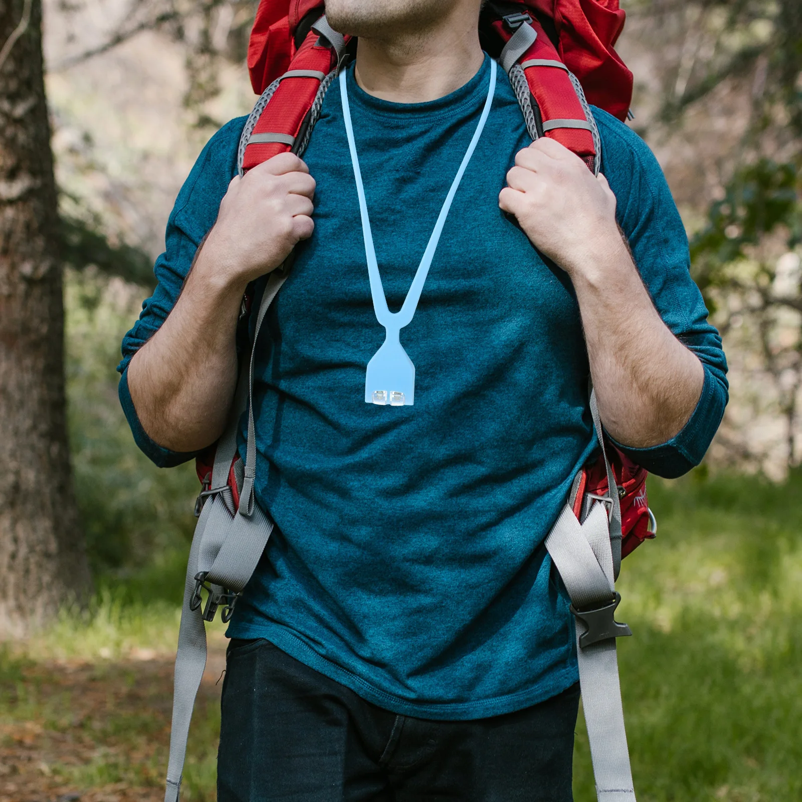 

Led Silicone Hands Free Neck Light Torch Bright Wide Angle Beam Compact Lightweight Outdoor Night Running Hiking Work