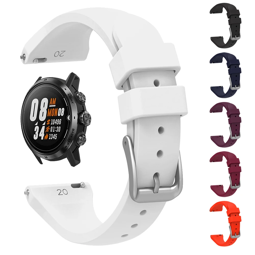 Womens Silicone Watchband for COROS APEX Pro/APEX 46mm 42mm Wrist Strap for COROS PACE 2 Ladys Slim Band Bracelet 20mm 22mm