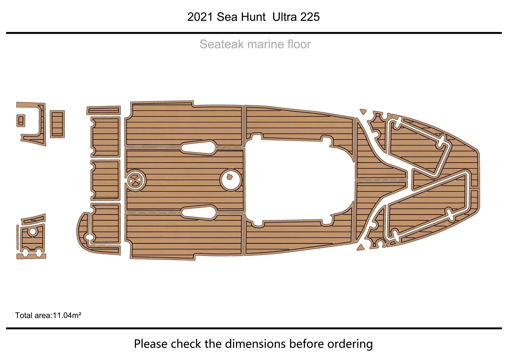 

2021 Sea Hunt Ultra 225 Cockpit swimming platform 1/4" 6mm EVA fAUX carpet Water Ski Yacht Fishing Boat Non-slip mat floor