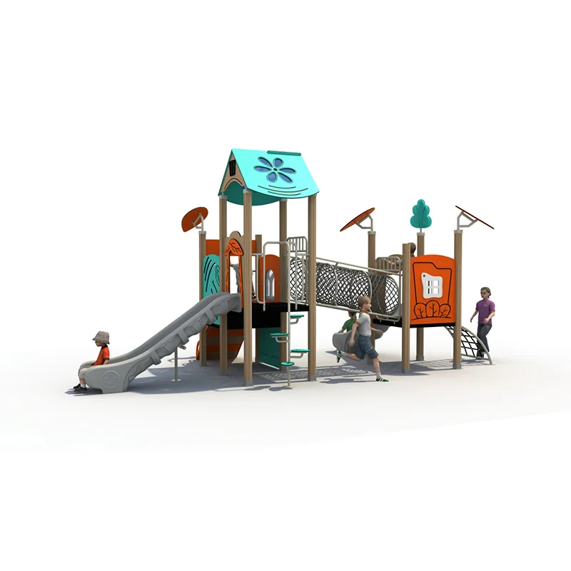 High-quality PE Material Multi-functional Outdoor Playground Equipment, Play Facilities, Climbing and Slide Combination Theme