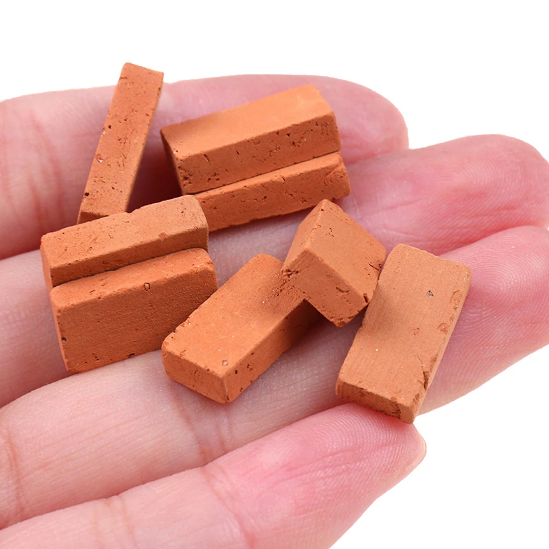 50pcs Miniature Construction Brick Dollhouse Roof Tile Clay Brick Model Building Kits Tiny House Scenery Architecture Material