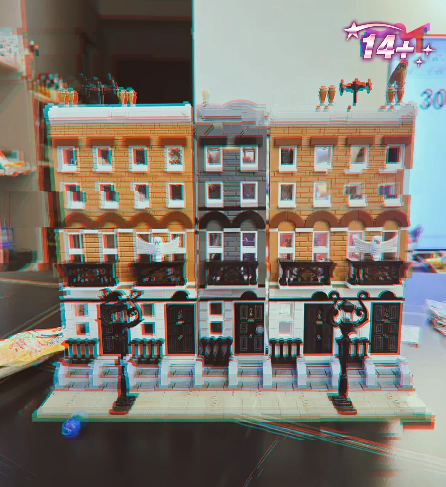 MOC Retro Victorian Town House Building Bricks 1083Pcs, City Street Scene Model, Collectible HandAssembly Desktop Toy