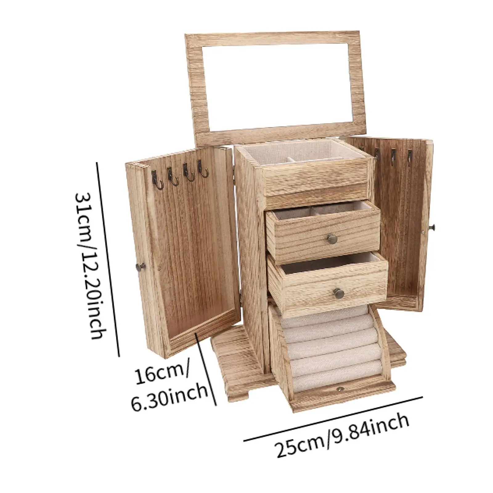 Jewelry Box Jewelry Storage Box Multifunctional with Drawers Jewelry Display Case Jewelry Organizer for Necklaces Earrings
