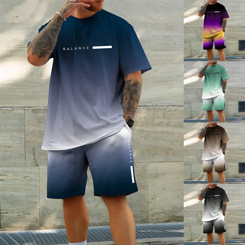 2025 New Men S Oversized Loose Quick Drying Summer Suit Trendy Summer Casual Also Suitable for Sports Shorts Short Sleeved