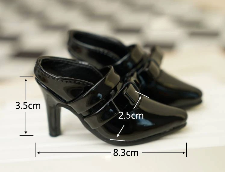 D09-P743 Kinder handgemachtes Spielzeug 1/3 SDGR Puppe BJD/SD Puppenschuhe gelb schwarz High Heels und Hausschuhe 1 Paar