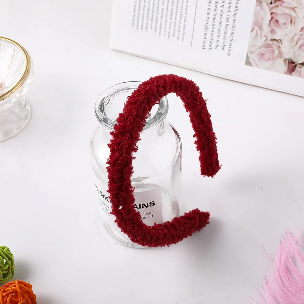 Autumn and Winter New Candy Color Teddy Curly Lamb Hair Hoop Simple Plastic Headband Hair Accessories Wholesale