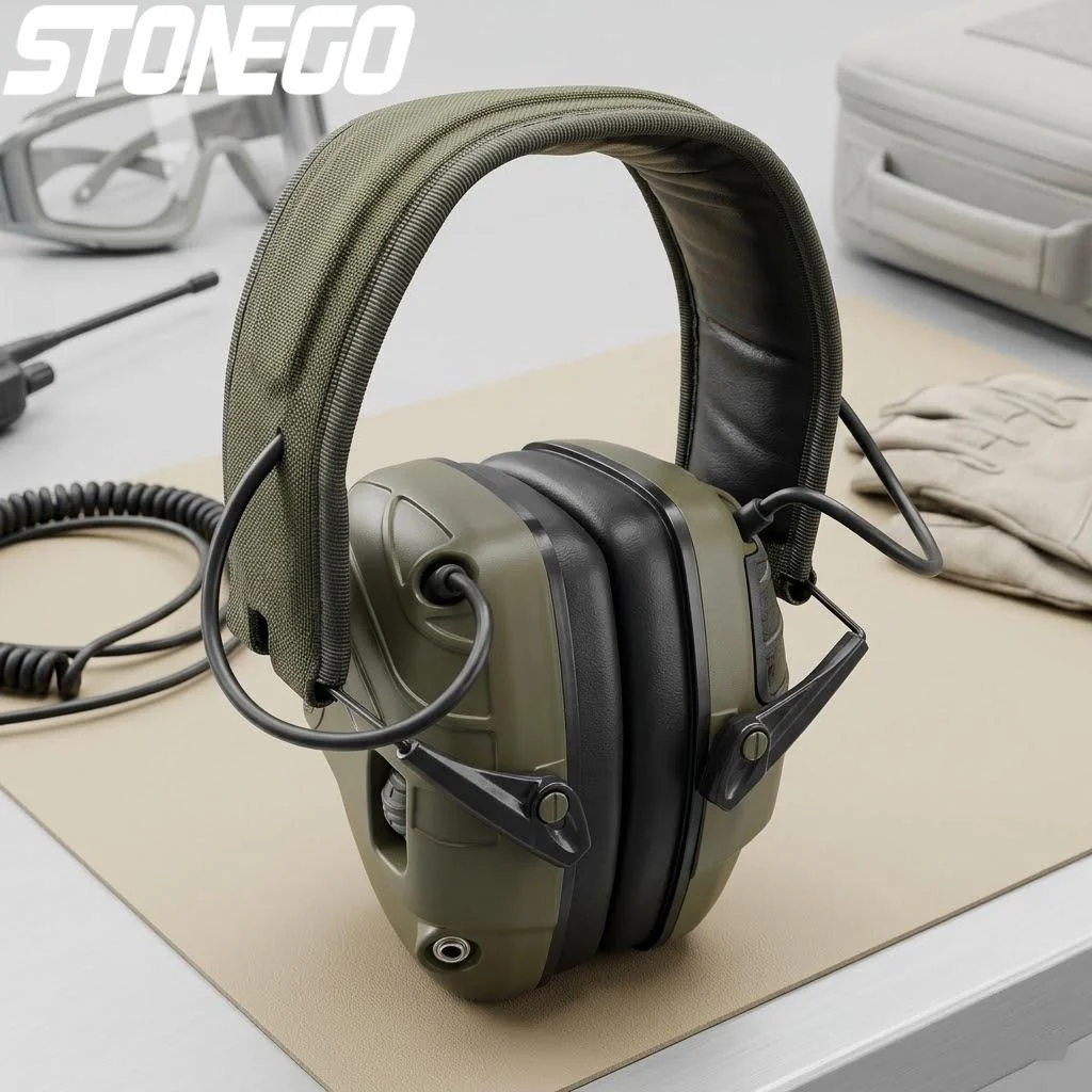 

Electronic Shooting Earmuffs Outdoor Tactical Hearing Protection with Sound Amplification Foldable Noise Reduction Headset