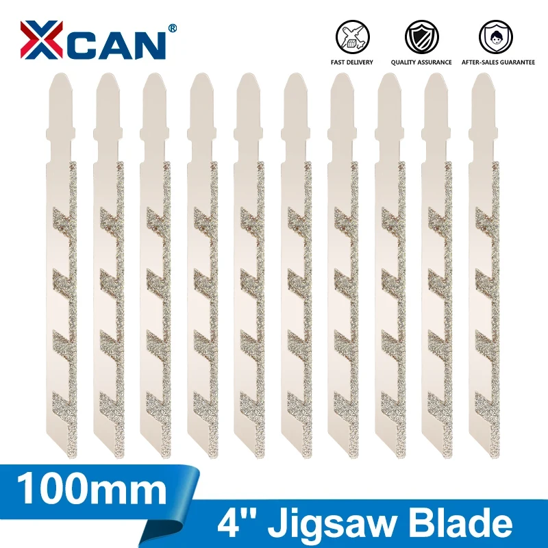 XCAN 1 Stück 4'' 100 mm Stichsägeblatt T-Schaft Diamantbeschichtetes Stichsägeblatt 50 Körnung für Granitfliesen Schneiden Elektrowerkzeuge Zubehör