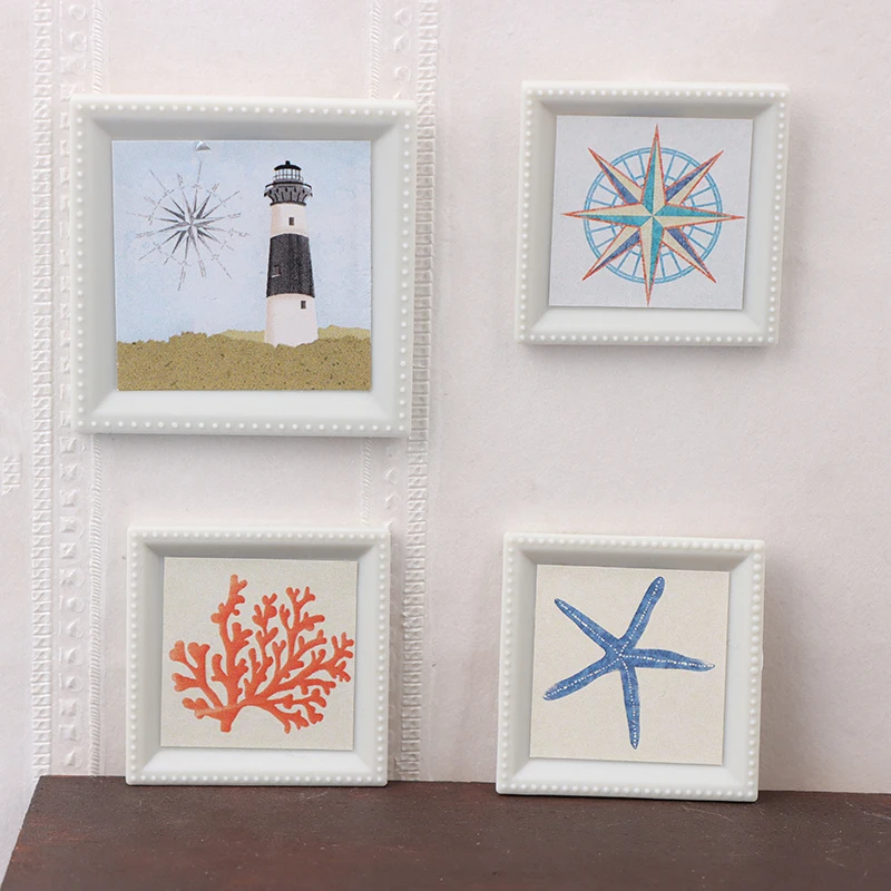 1/12 Dollhouse Mini Photo Painting Mural Wall Picture Dollhouse Home Decoration Dolls House Furniture Accessories