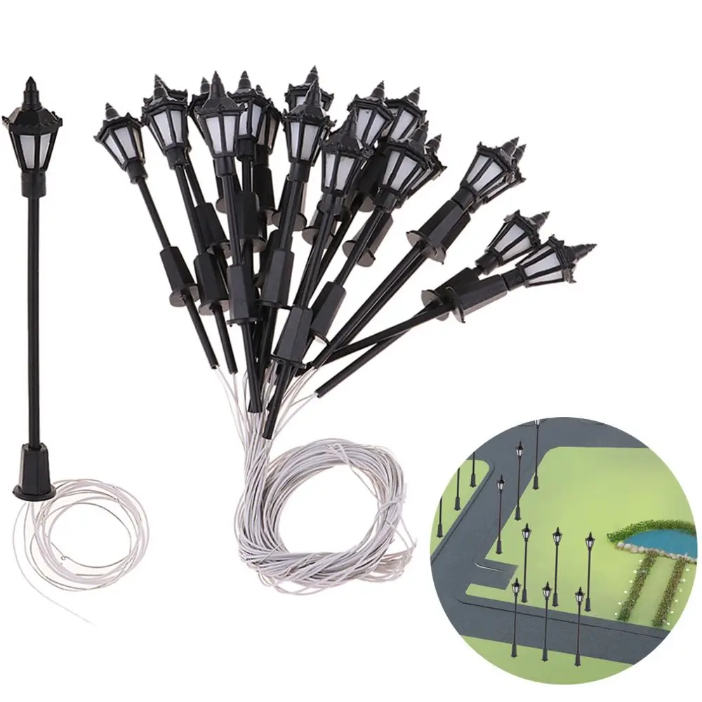 10PCS Creative Mini Street Lights Model Railway Led Lamppost Lamps Wall Lights Party New Year DIY Ornaments Children Gift