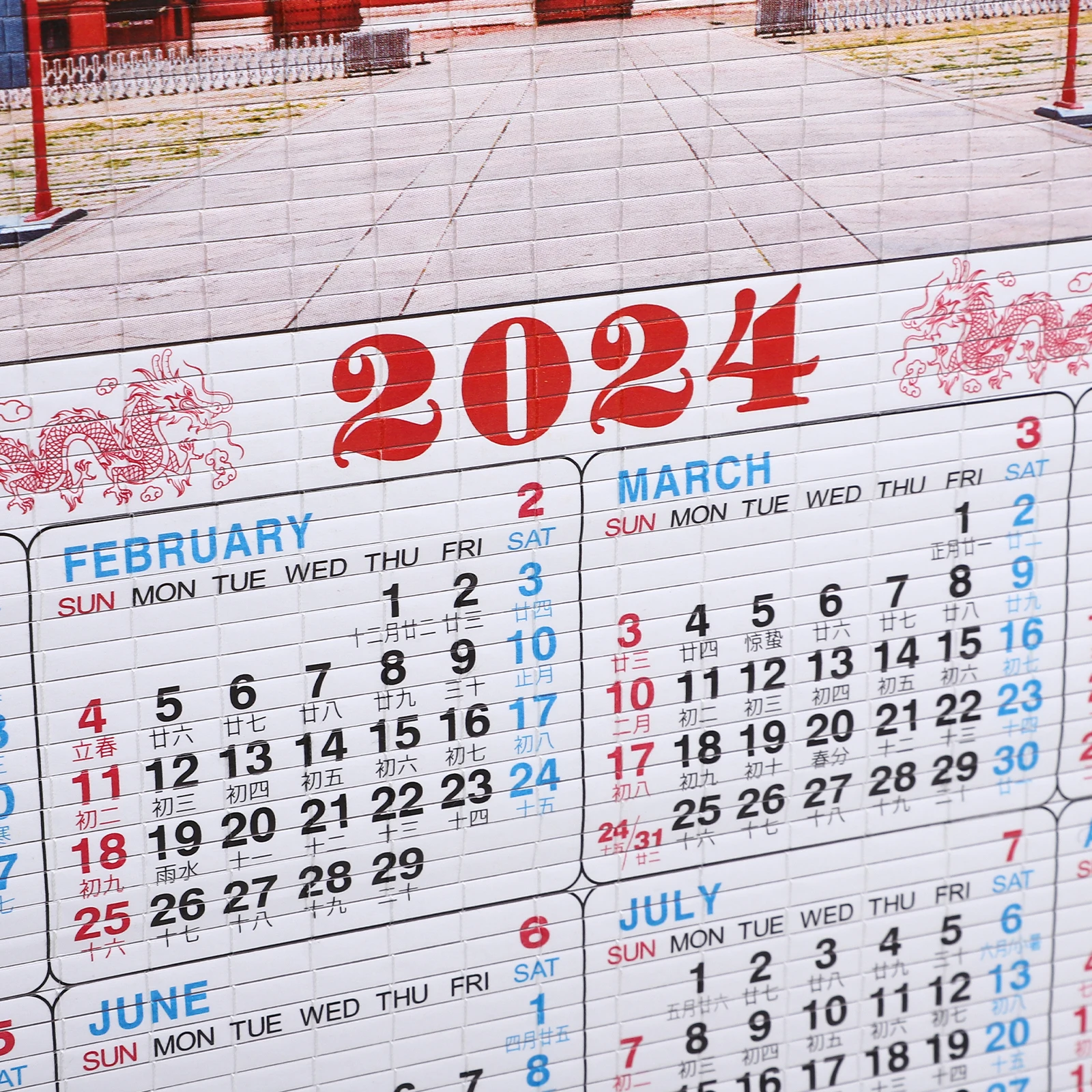 

Год Дракона Зодиак Нежный Традиционный Подвесной Календарь Утолщенный Настенный Календарь Прозрачный Печатный Лунный Дата Офис Дом