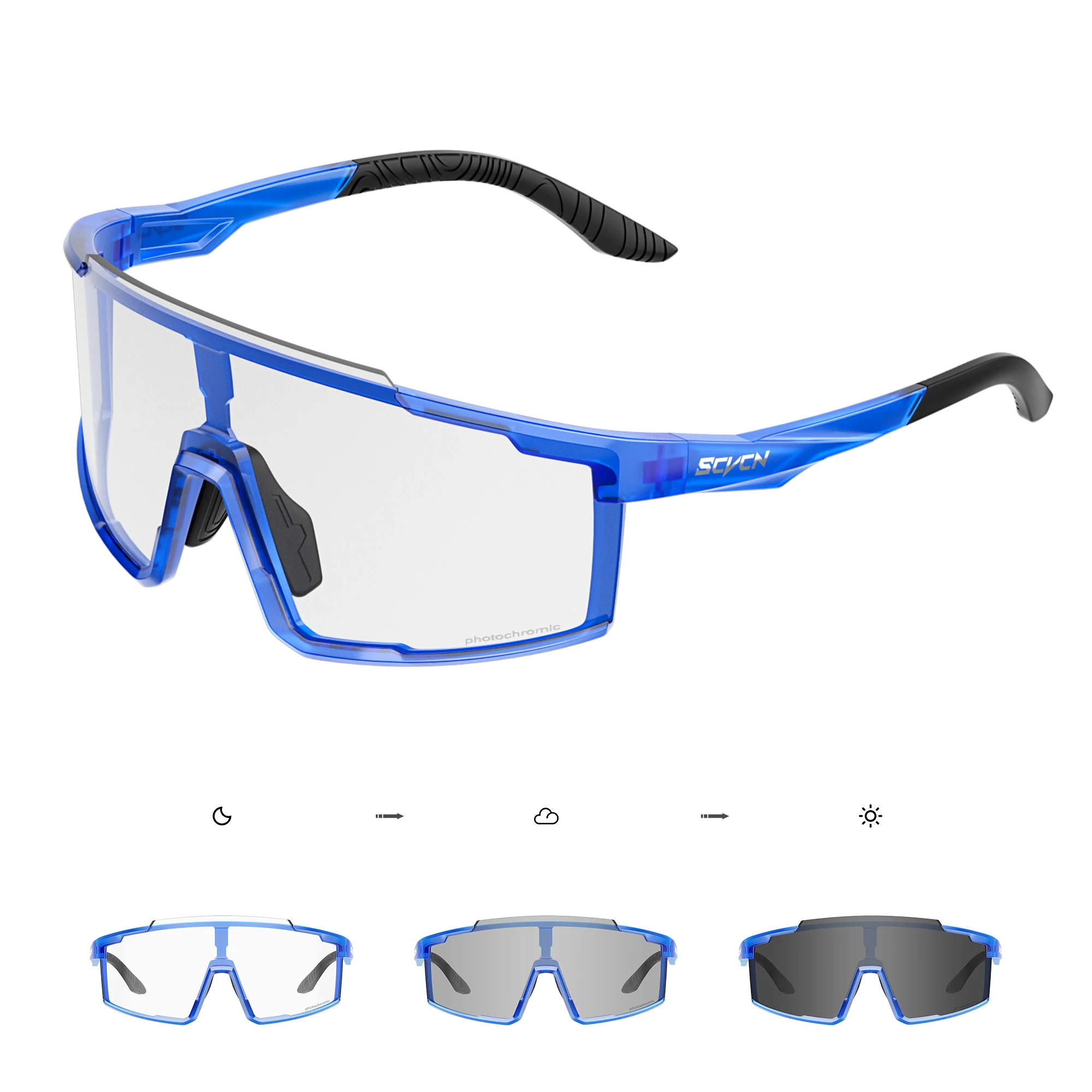 SCVCN MTB Fahrrad Brille Photochrome Sport Brillen UV400 Schutz Brillen Männer Frauen Outdoor Reiten Winddicht Gläser