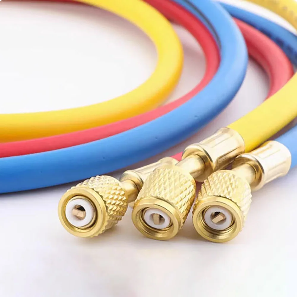 R410a R32 Air Conditioning Instrument Pipe Tool Accessories, 3 pieces/set, Refrigeration Inflation Hose 0.9M 1.5M 2M
