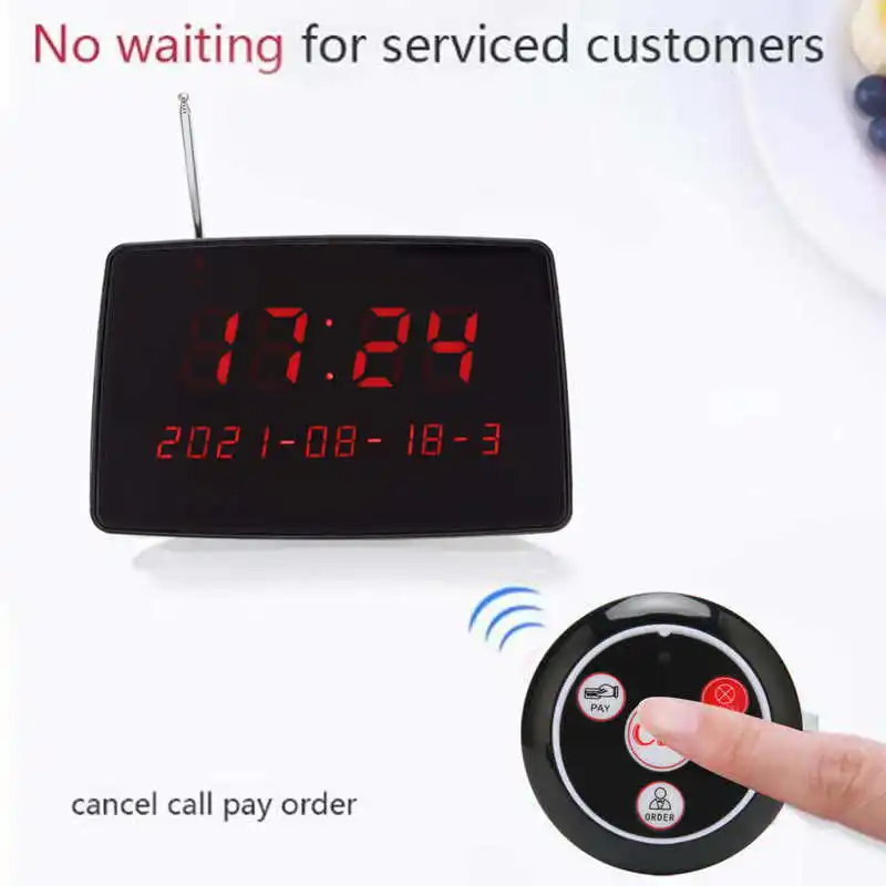 نظام بيجر للمطاعم 10 نظام بيجر لاسلكي كوستر 110 ‑ 240 فولت للمطاعم الفنادق البارات اللاسلكية ضيف بيجر