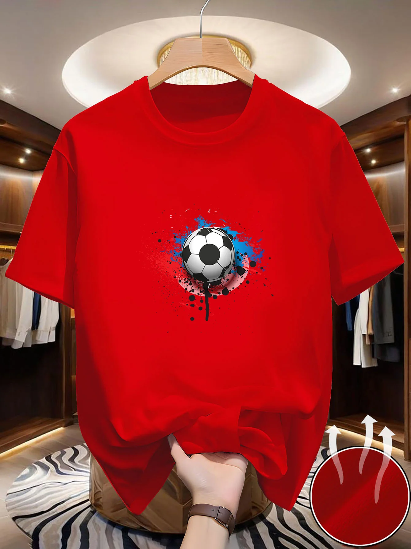 Men's Crew Neck Short Sleeve T-Shirt, Unique Style, Easy Care, Soft, Good Stretch, Mix and Match, Soft Tones, Light as Air, Vers