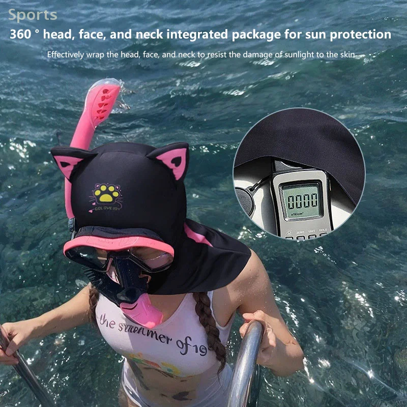 

Плавание Дайвинг Facekini УФ-защита от солнца Полнолицевая маска для головы и шеи Эластичная шапочка для плавания для дайвинга Одежда для водных видов спорта