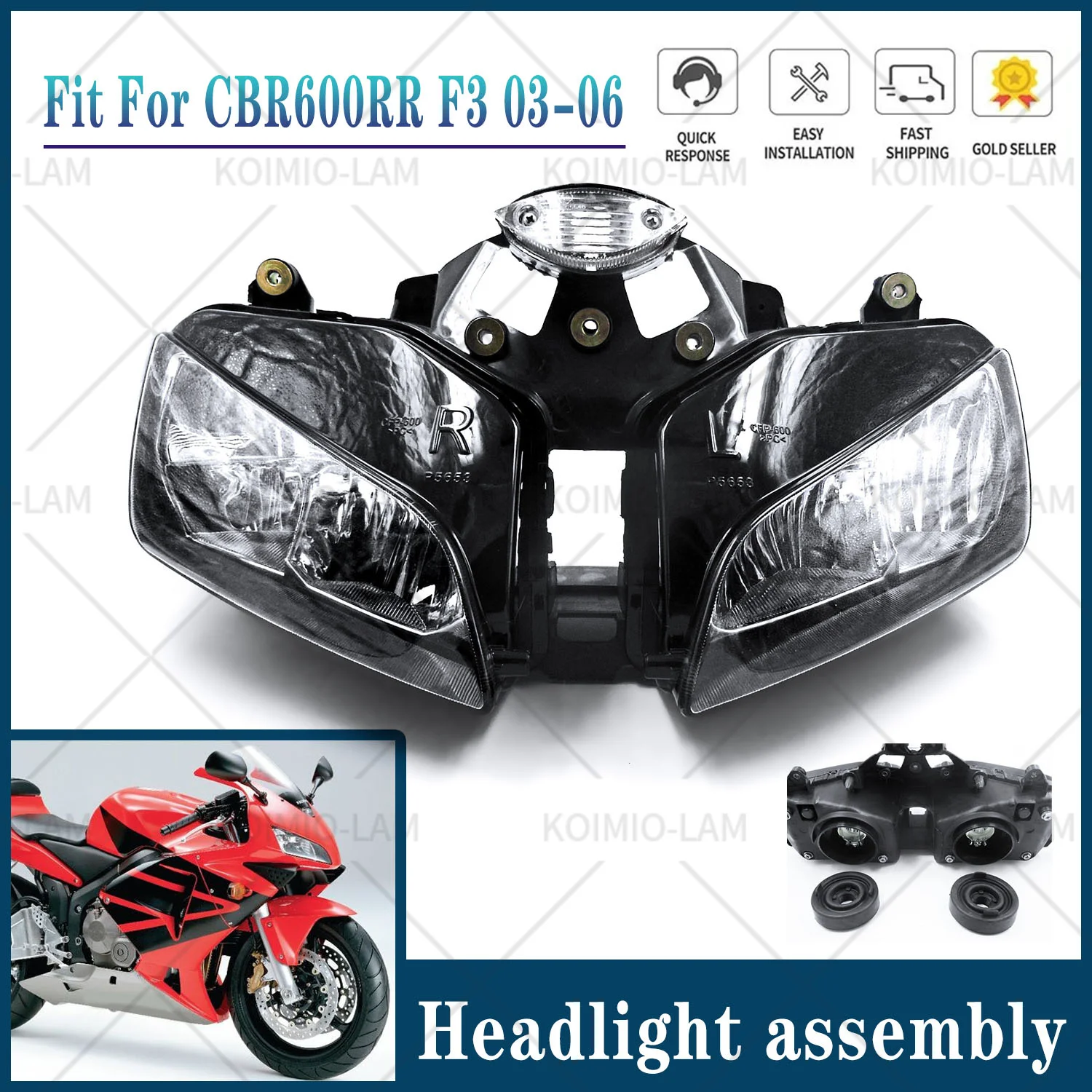 

Фара в сборе для мотоцикла HONDA CBR600RR 2003-2006 F5, CBR 600 RR 2004 2005