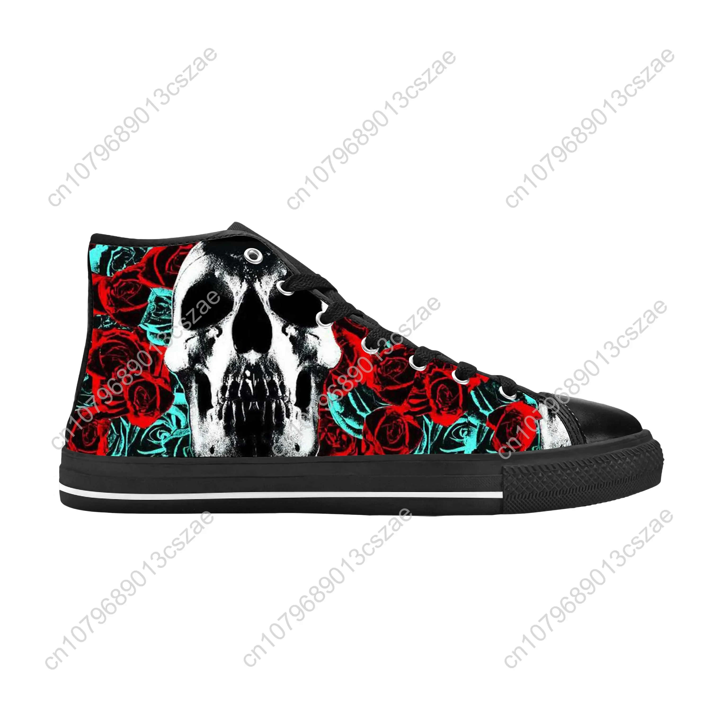 Homens e mulheres Eagle Skull Skeleton High Top Sneakers, sapatos de pano casual, confortável respirável, impressão 3D, banda de rock, música, quente, Deftones