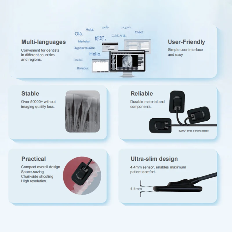 Refinar sensor digital rvg dental r1/r2 imagem hd portátil rx sensor intraoral ferramentas odontológicas