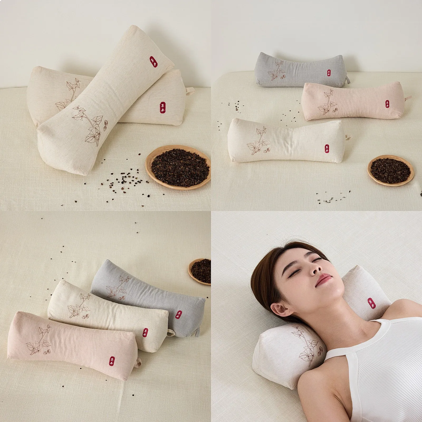 Buckwheat Hull Triangular Pillow Cotton Linen Neck Support Cervical Spine Traction Herbal Cushion Pillow Core