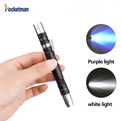 Professional Medical Pen Light White+UV Light First Aid Mini Flashlights UV Flashlight Work Light for Doctor Nurse Diagnosis