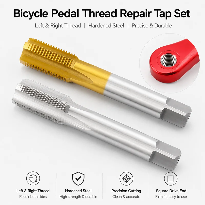 9/16-20 Bicycle Pedal Thread Repair Tap HSS Left/Right Hand Crank Arm Threading Tool 86.3mm