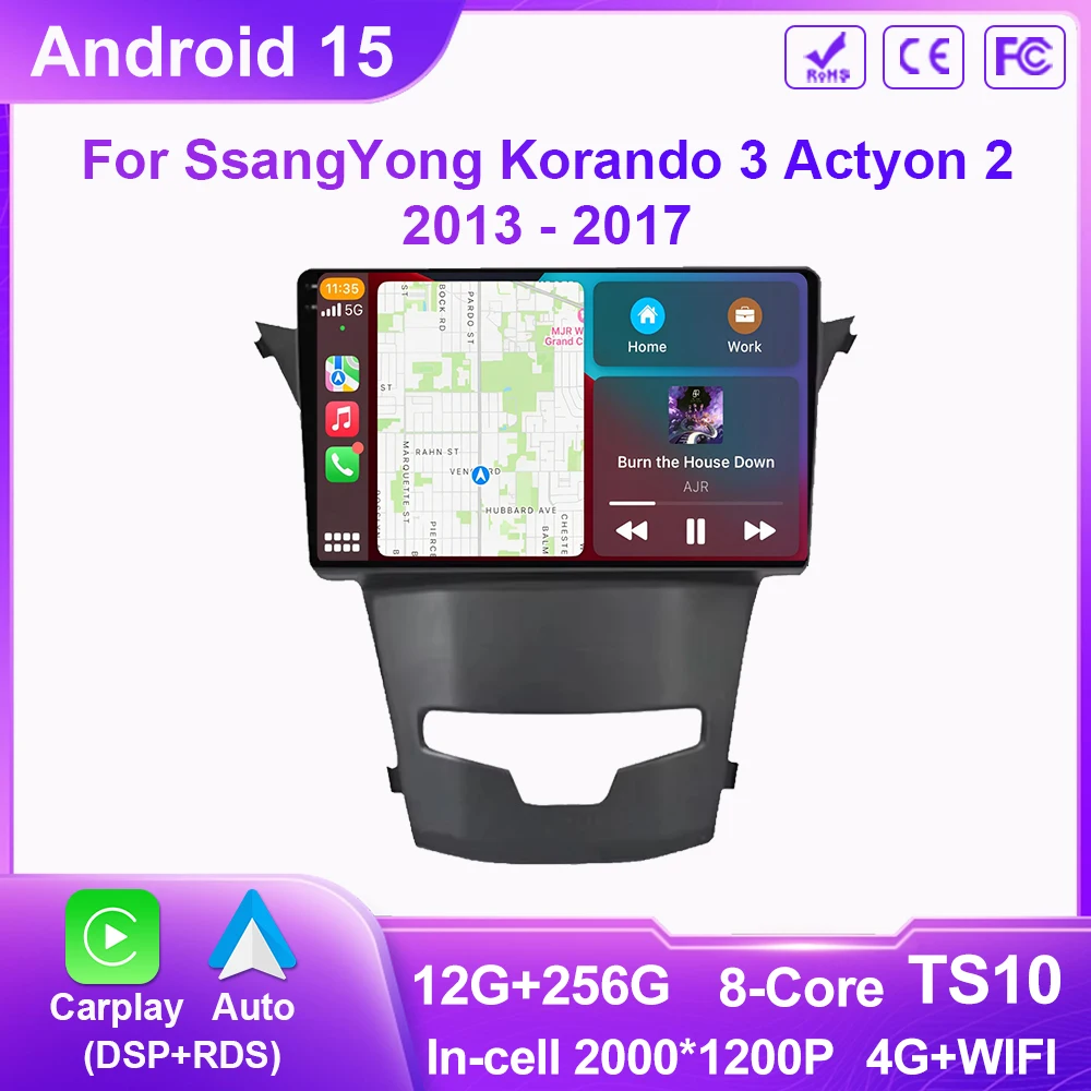 

Android 15 For SsangYong Korando 3 Actyon 2 2013 - 2017 Screen Multimedia Autoradio Navigation Stereo Radio Lettore Video Player