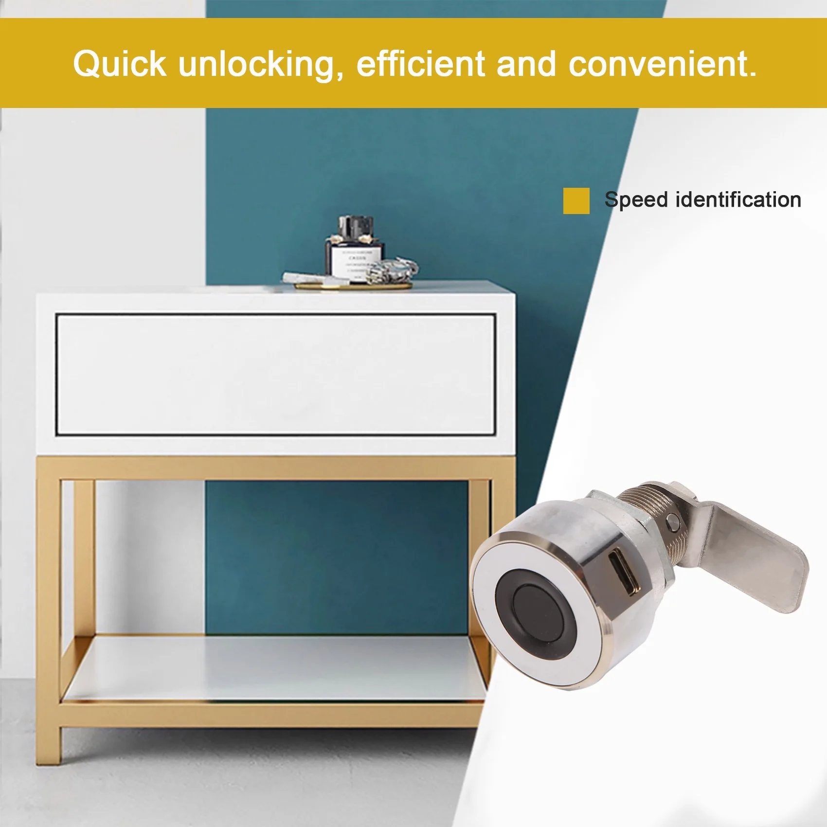 

A92Z Smart Fingerprint Drawer Lock Metal Furniture File Cabinet Shoe Cabinet Letter Box Safe Lock Fingerprint Drawer Lock