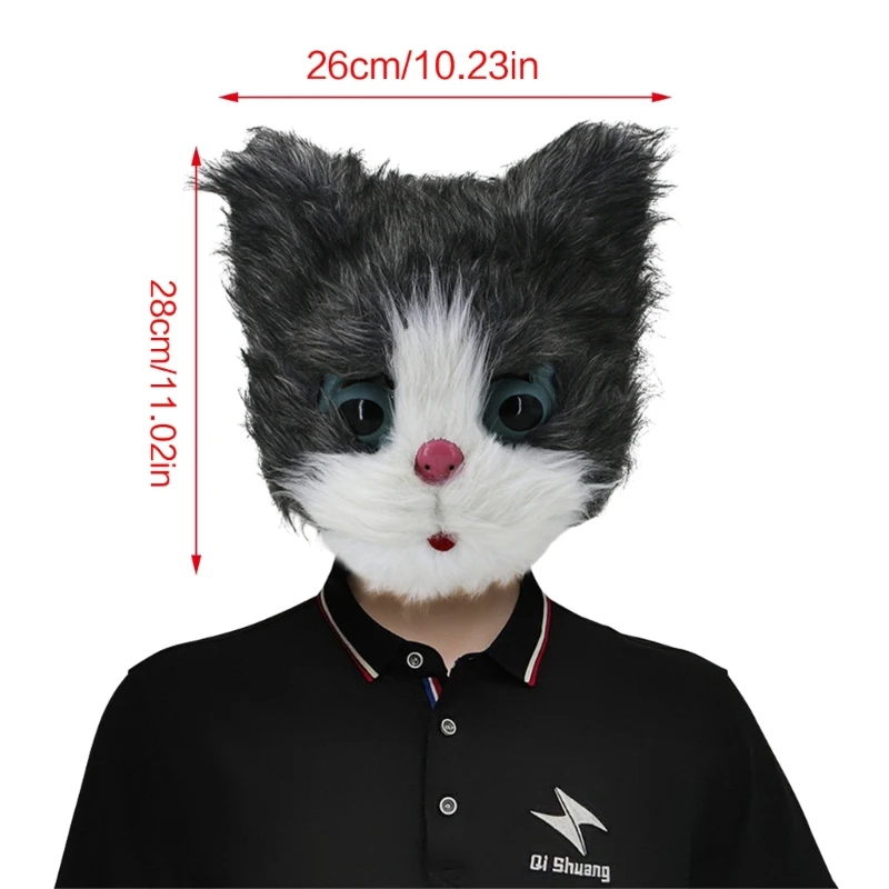 Kat hoofd masker Halloween Party kostuum masker maskerade kostuum latex dierenkop masker voor volwassen kinderen