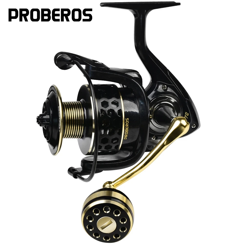 

PROBEROS Spinning Reel 11-21KG Max Drag Fishing Reel FB20-FB70 Full Metal Handle Fishing Wheel 5.1:1/5.2:1 High Speed Bass Pesca