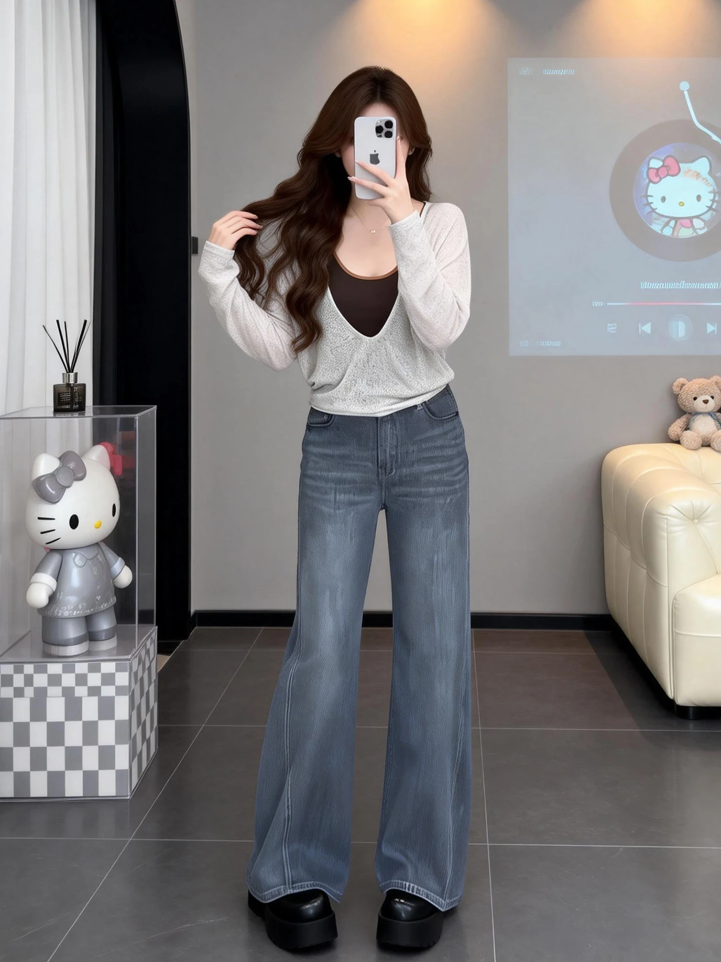 

Женская повседневная футболка больших размеров с длинным рукавом, модная, для многослойных образов, скрывающая недостатки фигуры, стройнящая, в стиле Hot Girl, для повседневной носки, с завышенной талией