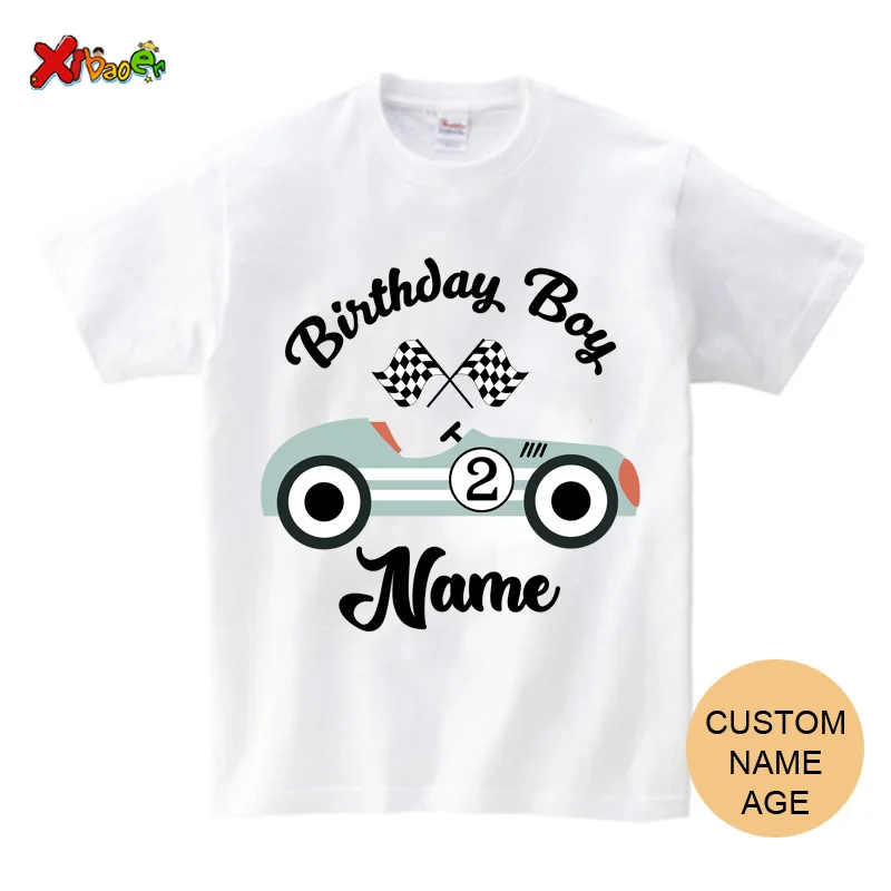 Boys Birthday Tshirt Party Racing Matching Family Outfits Pit Crew T Shirts Kids Party Custom Name Clothes Family Look Children