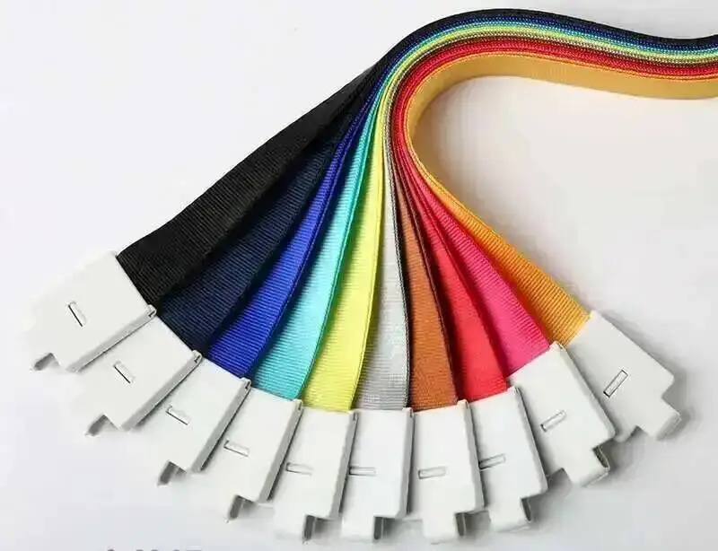 30 Stück 2 cm breite Ausweishalter-Aufhängeschnur für Ausstellungen, Arbeitskarten, Studentenausweise mit Klemmschnur und Schnappverschluss – Detail 1