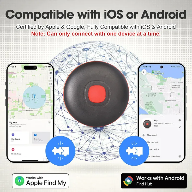 

Двойная система Airtag для Android или iOS Bluetooth-трекер GPS-локатор Smart Tag Apple Find My или Google Find Hub App Поиск предметов