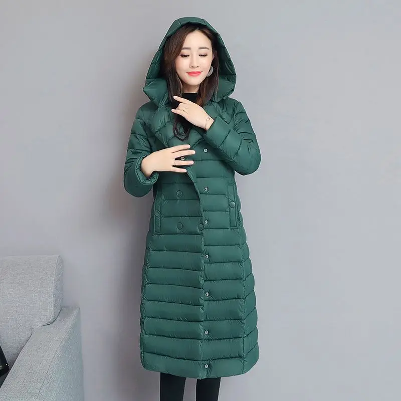Women's Clothing New Korean Cotton Coat Belt Mid-length Cotton Jacket Lightweight Outerwear Slim Quilted Down Cotton Jacket