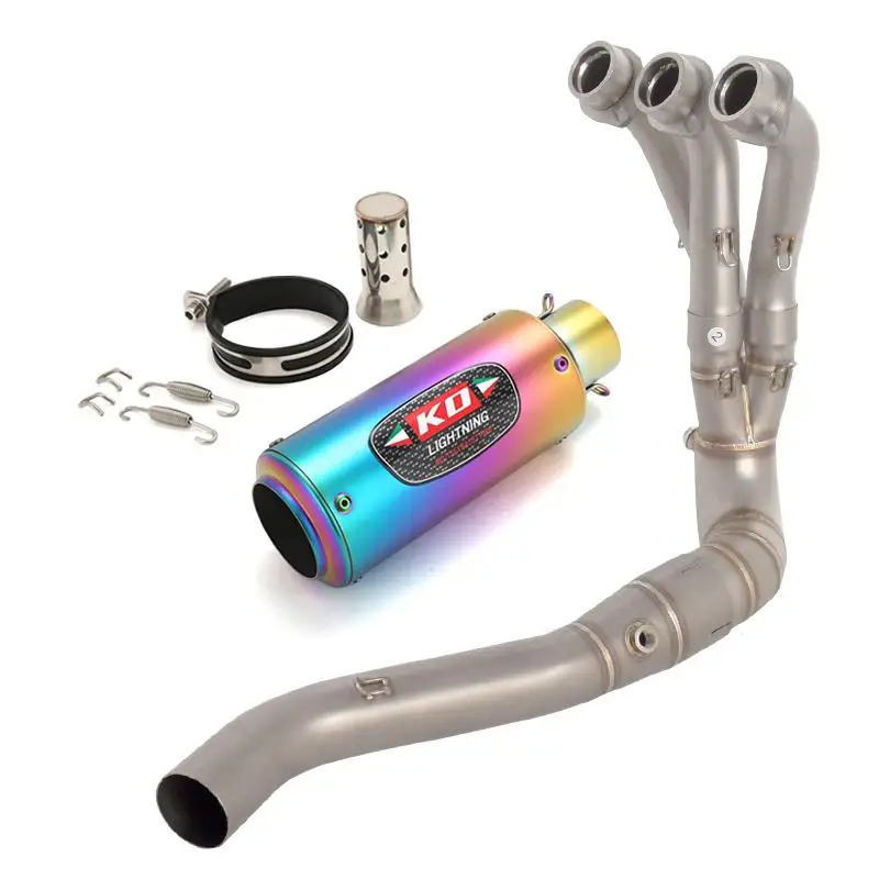 لياماها MT09 FZ09 الراسم 9 9GT XSR 900 2024-2025 دراجة نارية العادم رأس ربط الأنابيب الملونة الذيل الخمار 51 مللي متر مع DB القاتل