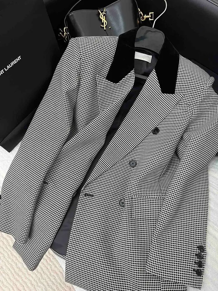Korean  loose silhouette shoulder padded blazer women's 2025 spring and autumn new high-end  fried street top