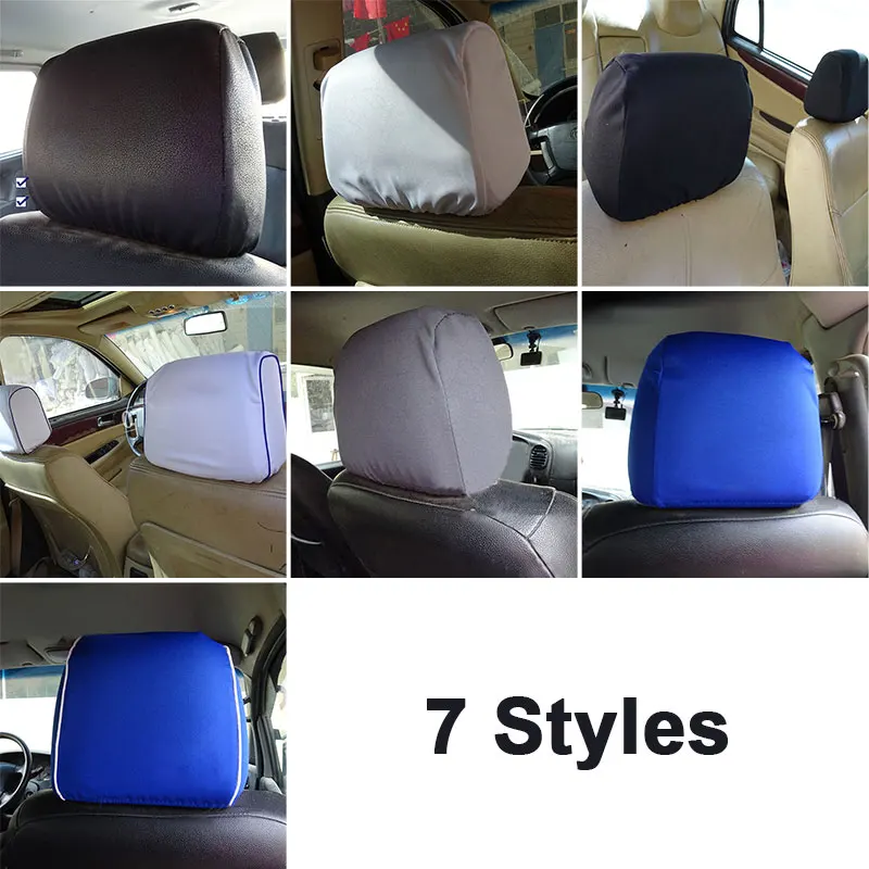 2Pcs Car Headrest Dust Cover Seat Cap Universal All Inclusive Headrest Pillow Cover Taxi Advertising Head Cover Car Interior