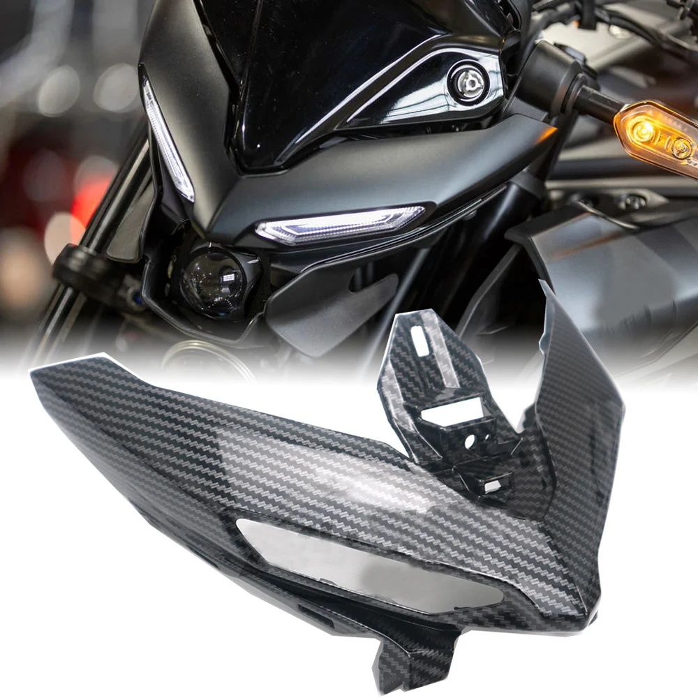 

Motorcycle Front Upper Nose Fairing Panel Headlight Cover Cowl Mask for Yamaha MT-03 2021- 2023 Carbon