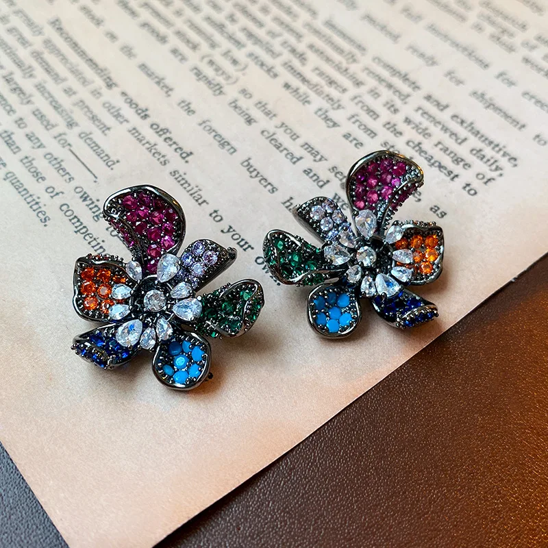 

Bilincolor Zircon Flower Earrings for Women