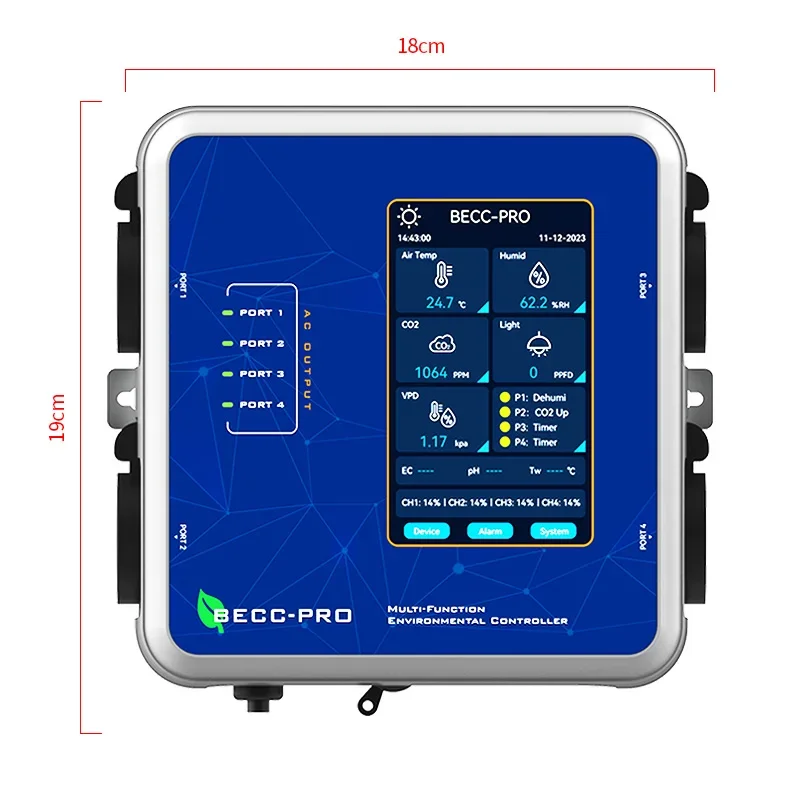 Waterproof intelligent Tent environmental EU temperature humidity CO2 grow light sensor indoor controller