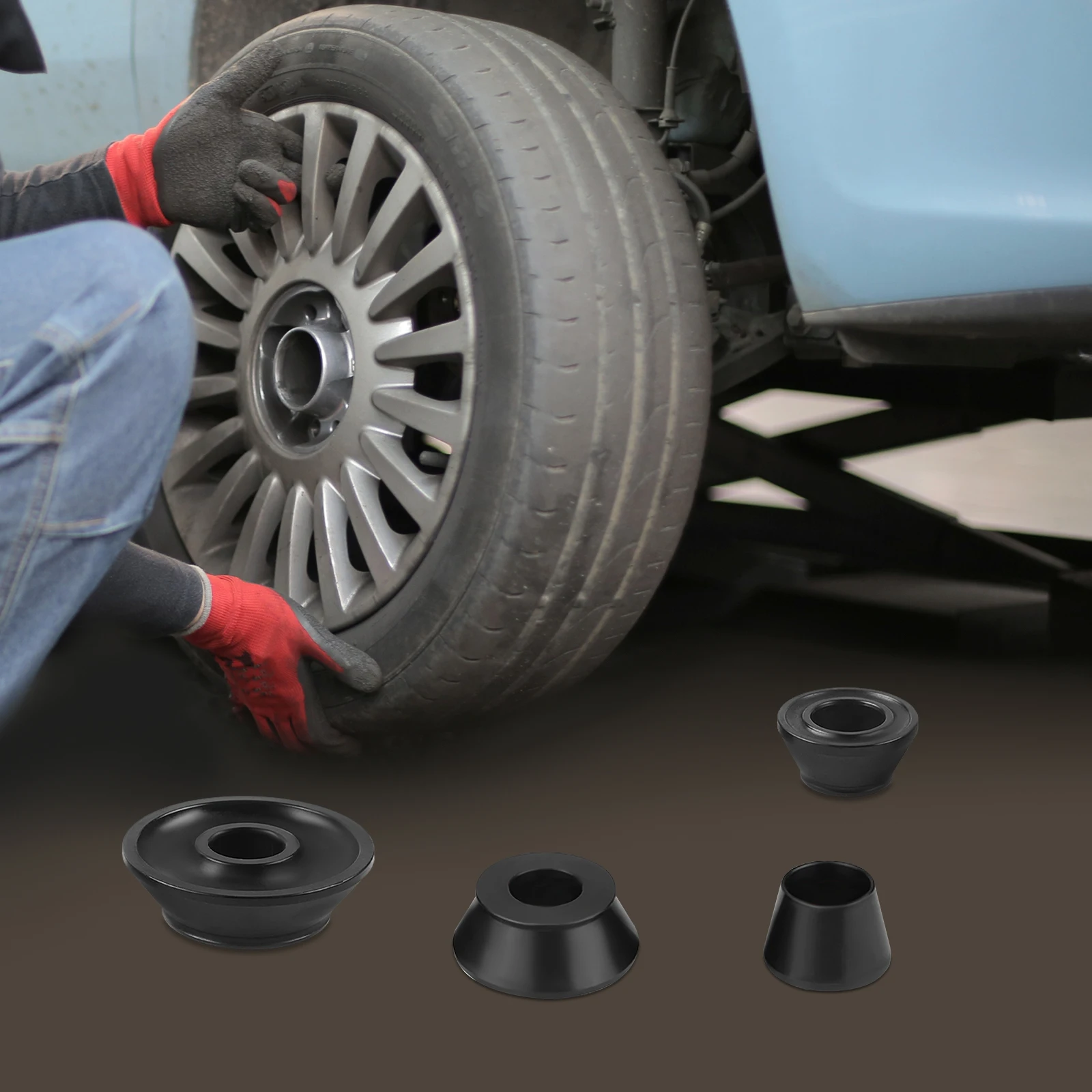 

Cast Steel Wheel Balancer Cones – 4-Piece Set, 40mm Inner Diameter, Durable & Portable for Safe Driving