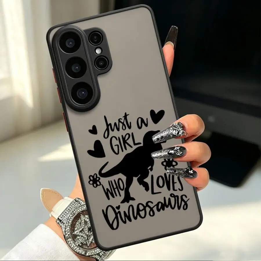 Funda Back Phone Cover Case for Samsung Galaxy S26 S23 FE S22 Note 20 Ultra 10+ S24 Plus S20 FE S25 Ultra S21 Dinosaur Heart